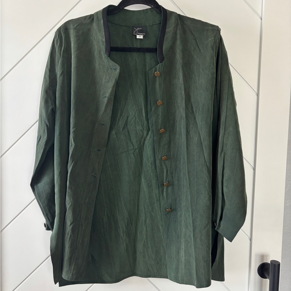 JILA BOULDER CO Forest Green Button-Up Lightweight Jacket